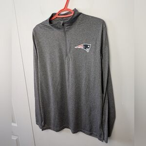 NFL TEAM APPAREL Men 1/4 Zip Shirt Long Sleeve PATRIOTS Size Medium Gray Active